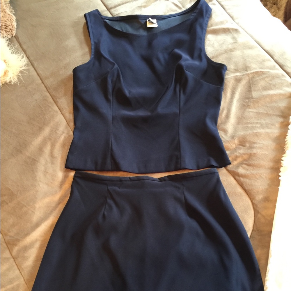 Rampage 2 pc Navy Dress Top and Skirt